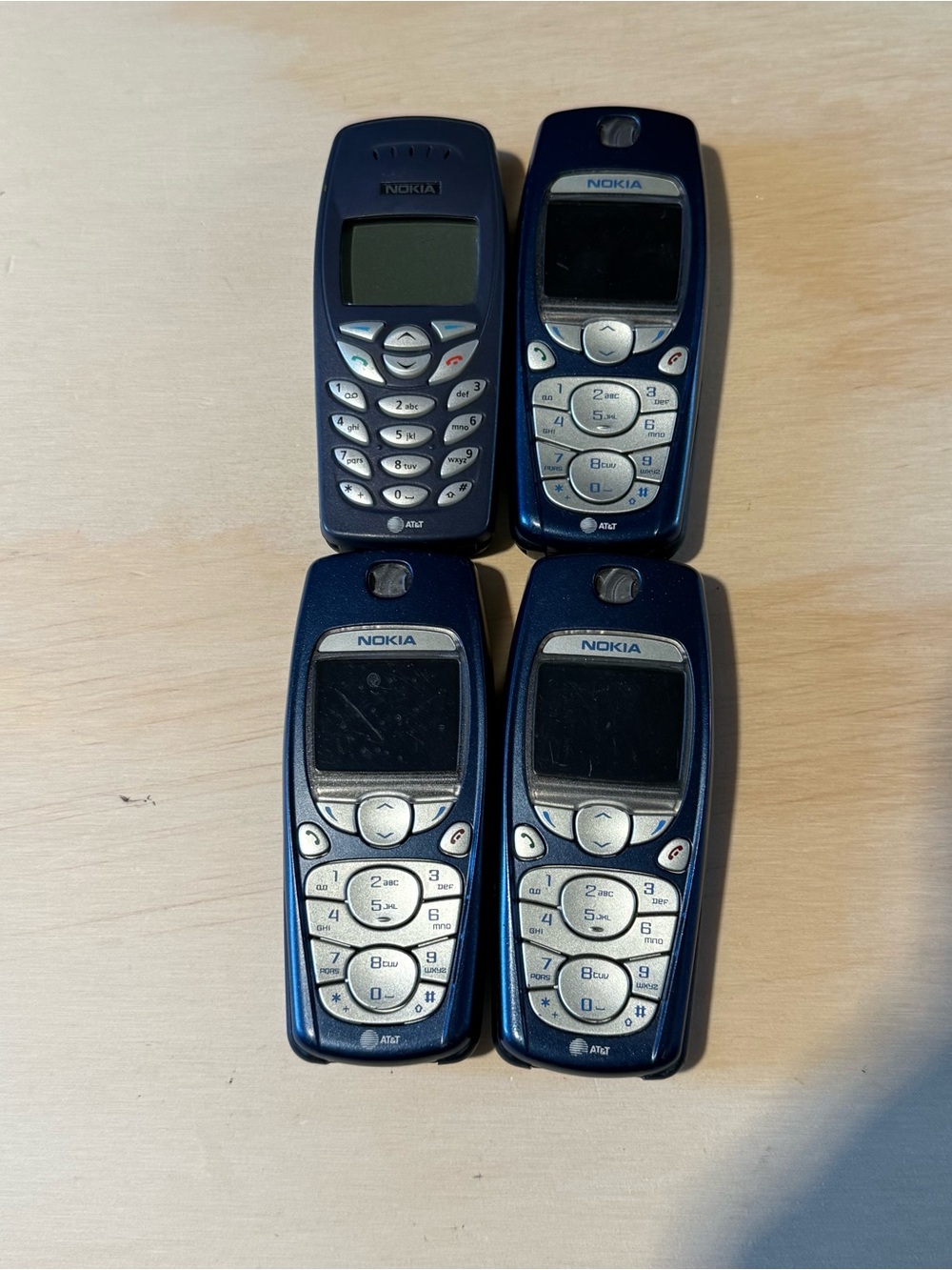 Lot Of 4 Vintage Nokia Cell Phones Model:1290/3595 UNTESTED No Charges Read Info